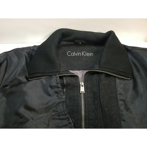 Calvin Klein Mens Black Full Double Zip  Closure Jacket M Medium Long Sleeve - Picture 1 of 8